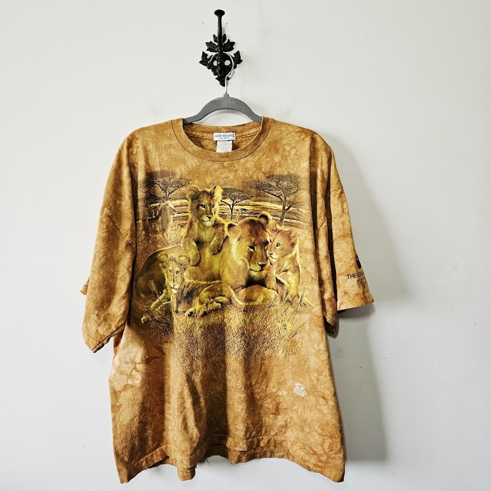 Vintage Liquid Blue MGM Grand Lion Tee Size XXL Tie Dye Lion T Shirt Vegas